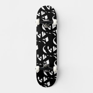Geweldige moderne kunst zwart-wit skateboard