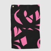 Geweldige moderne kunstroze / zwart golfhanddoek (Voorkant)
