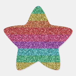 Geweldige modieuze trendy regenboogkleuren ster sticker