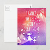 geweldige moeder briefkaart (Voorkant / Achterkant)