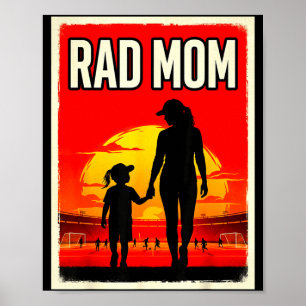 Geweldige moeder moeder en dochter voetbalmoeder z poster