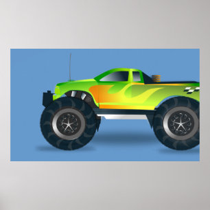Geweldige Monster Truck Canvas 3ft afdrukken op 2 Poster