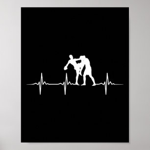 Geweldige Muay Thai Hartslag Kickboxer Mma Trainin Poster