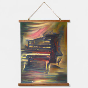 Geweldige mystieke piano-musical hangend wandkleed