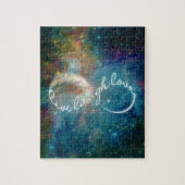 Geweldige mystisch ineindigheidsymbool "Live Laugh Legpuzzel (Verticaal)