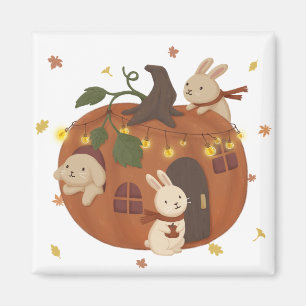 Geweldige najaar: Bunny & Pumpkin Magneet
