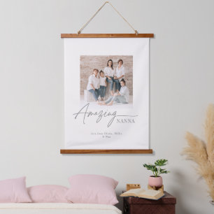 Geweldige Nanna Gepersonaliseerde Foto Aangepaste  Hangend Wandkleed