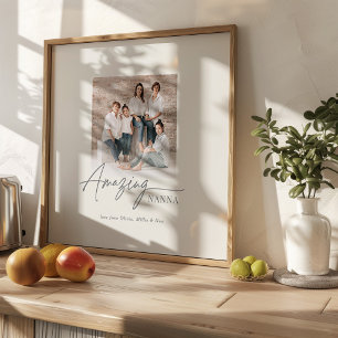 Geweldige Nanna Gepersonaliseerde Foto Aangepaste Poster