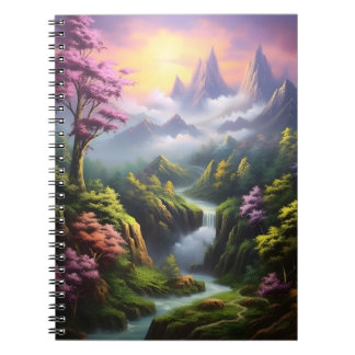 Geweldige Natuur Landschapslandschap Bosbergen Notitieboek