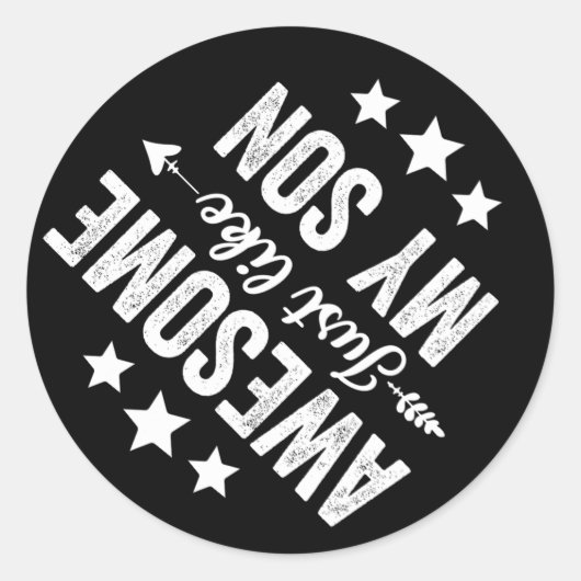 Geweldige net als mijn zoon grappig vaders dag pap ronde sticker (Voorkant)