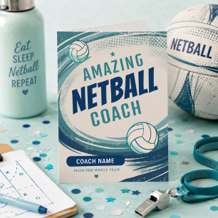 Geweldige Netball Coach Gepersonaliseerde Naam Bedankkaart