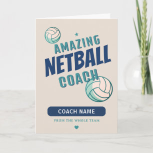 Geweldige Netball Coach Gepersonaliseerde Naam Bedankkaart