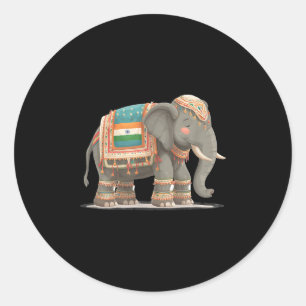 Geweldige olifantenkostuum voor jongens en meisjes ronde sticker