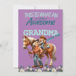 Geweldige oma cowgirl moederdag gepersonaliseerd kaart