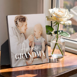 Geweldige oma sinds 20XX Eenvoudige Elegante Foto Fotoplaat