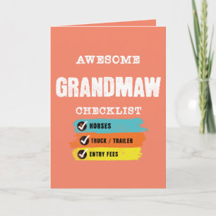 Geweldige oma western cowgirl checklist aangepast kaart