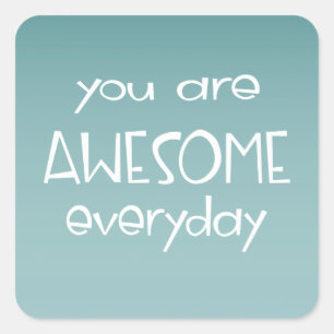 Geweldige Ombre Blauwgroen   Sticker leraar