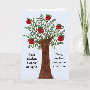 Geweldige Onderwijs Apple Boom Ontwerp Feestdagen Kaart