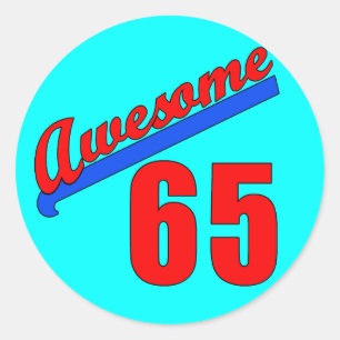 Geweldige op 65 jaar ronde sticker