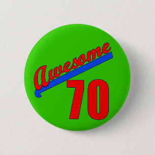 Geweldige op 70 jaar 70e verjaardag ronde button 5,7 cm