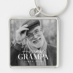 Geweldige opa sinds 20XX Eenvoudige elegante foto Sleutelhanger