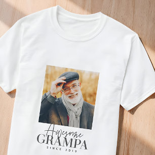 Geweldige opa sinds 20XX Eenvoudige Elegante Foto T-shirt