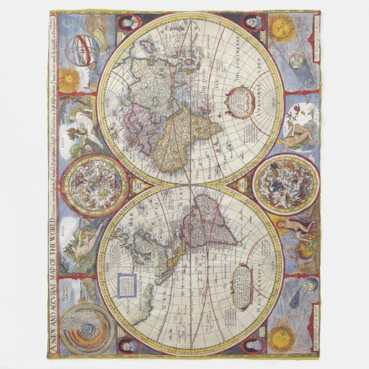 Geweldige  oude wereldkaarten Antiek kaarten Fleece Deken (Voorkant)