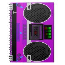 Geweldige Paarse Geïllustreerde 80s Boombox