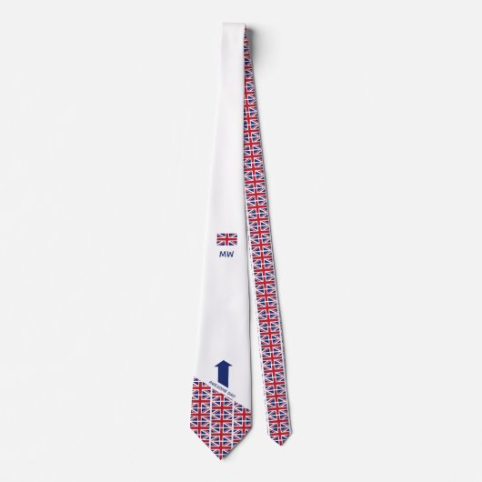 Geweldige pap UNION JACK UK FLAG Monogram Stropdas (Voorkant)