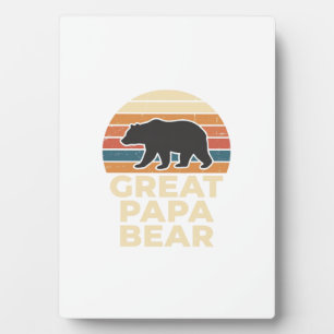 Geweldige Papa Beer Retro Zonsondergang Vintage Ve Fotoplaat
