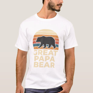 Geweldige Papa Beer Retro Zonsondergang Vintage Ve T-shirt