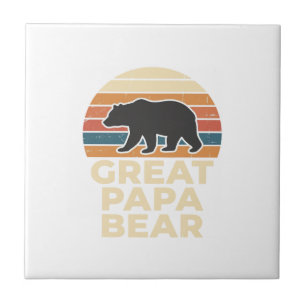 Geweldige Papa Beer Retro Zonsondergang Vintage Ve Tegeltje