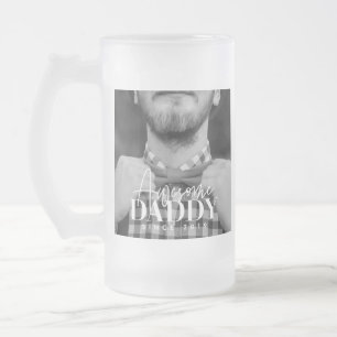 Geweldige Papa Sinds 20XX Eenvoudig Elegant Foto Matglas Bierpul