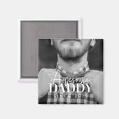 Geweldige papa sinds 20XX Eenvoudige elegante foto Magneet (Voorkant / Achterkant)