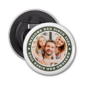 Geweldige papa sinds 20XX Modern Eenvoudige foto Button Flesopener (Voorkant)