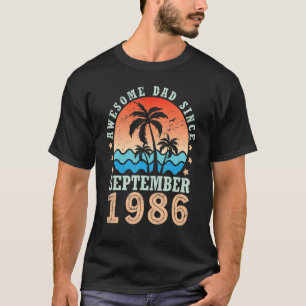 Geweldige papa sinds september 1986 Happy Birthday T-shirt