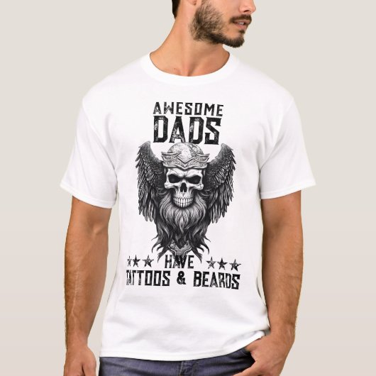 Geweldige papa Tattoo stijl | Vaderdag Lichte basi T-shirt (Voorkant)