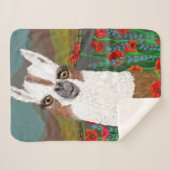 Geweldige papavers en mama Llama Sherpa Deken (Voorkant (horizontaal))
