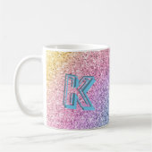 Geweldige pasta Glitter Monogramed Custom Koffiemok (Links)