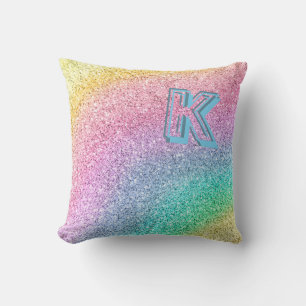 Geweldige pasta Glitter Monogramed Custom Kussen