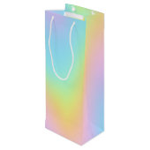 Geweldige pasteelregenboogbruiloft wijn cadeautas (Achterkant Gekanteld)