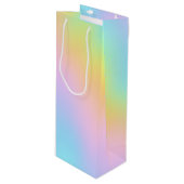Geweldige pasteelregenboogbruiloft wijn cadeautas (Voorkant Gekanteld)