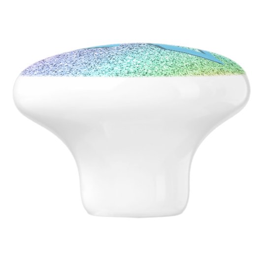 Geweldige pastel Glitter Girly Monogramed Custom Keramische Knop (Zijkant)