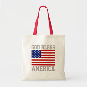 Geweldige Patriottische God zegene Amerikaanse vla Tote Bag