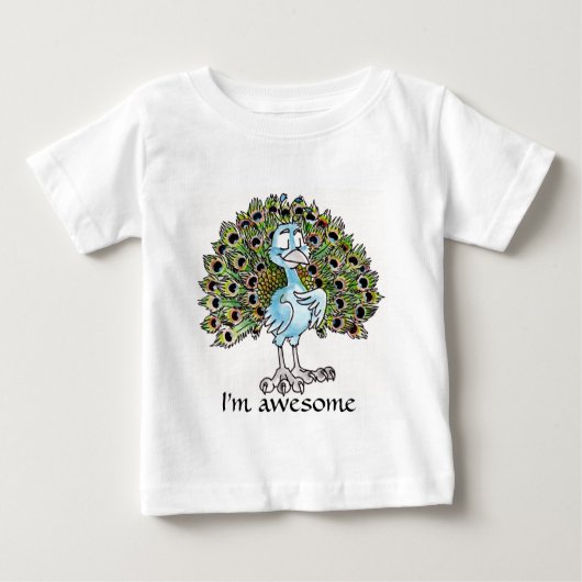 Geweldige Peacock Baby T-shirt (Voorkant)