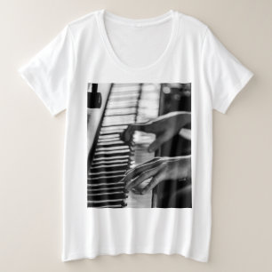 Geweldige piano grote maat t-shirt
