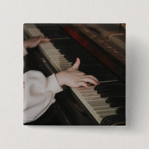 Geweldige Piano-kunstwerk Vierkante Button 5,1 Cm