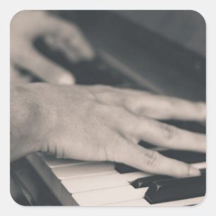 Geweldige piano vierkante sticker