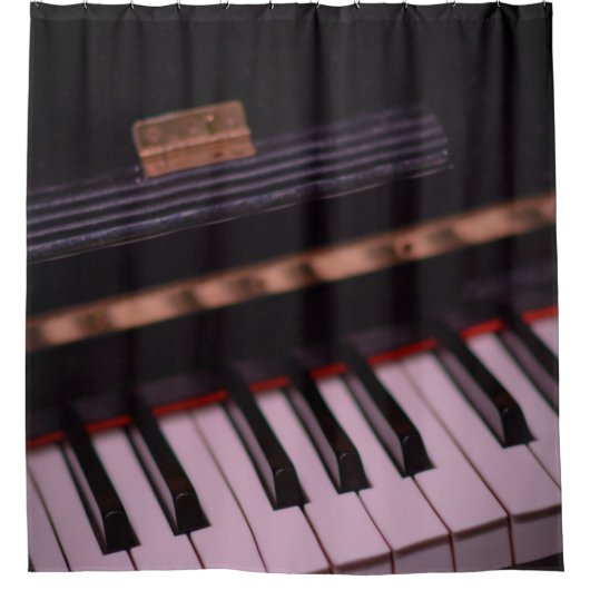 Geweldige Pianodesign Douchegordijn (Voorkant)