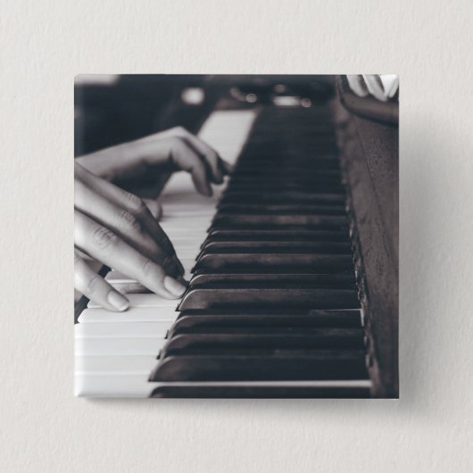 Geweldige Pianodesign Vierkante Button 5,1 Cm (Voorkant)